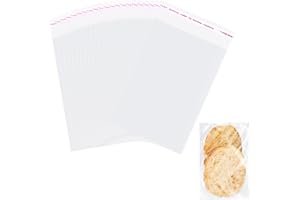 SUBTAVIK 100 Stück kleine Zellophantüten, durchsichtige Zellophantüten, selbstklebende kleine Süßigkeitentüten für Kekse, Süßigkeiten, Schmuck, Geschenke und Haarnadeln (10 x 15 cm/3,9 x 5,9 Zoll)