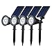 Produktbild [Upgraded 200 Lumen]VicTsing Solarbetriebene LED Solarleuchten Gartenleuchten Solarlampe Aussenleuchten Außenleuchte Wasserdicht Spotlight für Garten Outdoor Landscape Baum Auffahrt Yard Rasen Pathway - 4 Stück