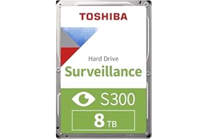 Toshiba 8TB S300 Surveillance HDD - 3.5' SATA Internal Hard Drive Supports up to 64 HD cameras at a 180TB/Year workload (HDWT720UZSVA)