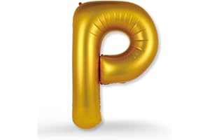 FUNXGO Ballon Lettres P or - Ballons Anniversaire - Décorations Anniversaire - Fly avec l'hélium - Fêtes Décoration d'anniversaire lettres Ballon or lettre P