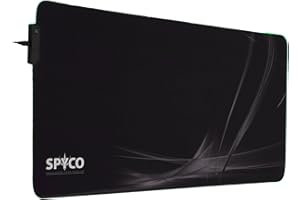 SPYCO - Gaming Mouse Pad | XL 35.4 x 15.7 Inch Surface | RGB Lighting with 8 Modes | Anti-Slip Rubber Base | Waterproof | Micro-USB Port, RGB, 900mm x 400mm, Rubber