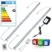 Produktbild [lux.pro] 2x50cm Alu RGB LED Lichtleiste +FB +Netzteil Farbwechsel Unterbauleuchte Leiste SMD TV Küche Beleuchtung