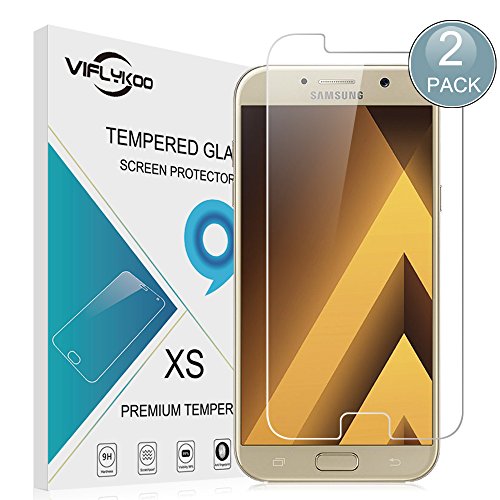 VIFLYKOO Samsung Galaxy A3 2017 Pellicola Protettiva 2-Pack Vetro Temperato 9H Premio di Protezione Schermo per Galaxy A3 2017 Smartphone Flim Protection (Nessuna Copertura Completa)