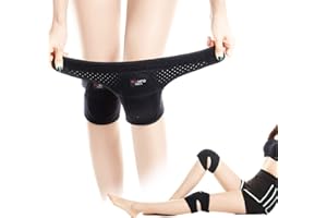 FLYWIND Genouillère de Protection Sport Ajustable，Genouillère Neoprene Respirant pour Danse Yoga Courir, Attelle Rotulienne du Genou en EVA Stabilisateurs pour Musculation pour Femme Homme-Noir-S/M