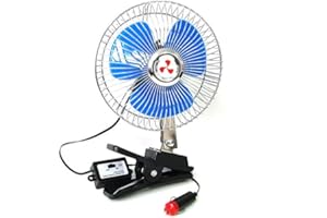AMSLIGHT 12 V Volt Ventilator Lüfter klemmbar KFZ Auto Camping Boot Zigarettenanzünder