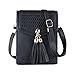 Produktbild Mini Women Shoulder Bag Universal PU Leather Phone Bag Message Small Handbags with Adjustable Shoulder Strap Cellphone Pouch Mobile Phone Cross body Bag for iPhone 8 (black)