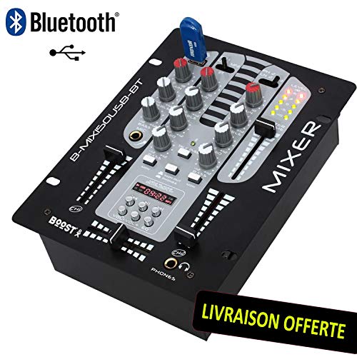 Table de mixage BOOST DJM150USB-BT2 voies 5 canaux+ Fonction Bluetooth