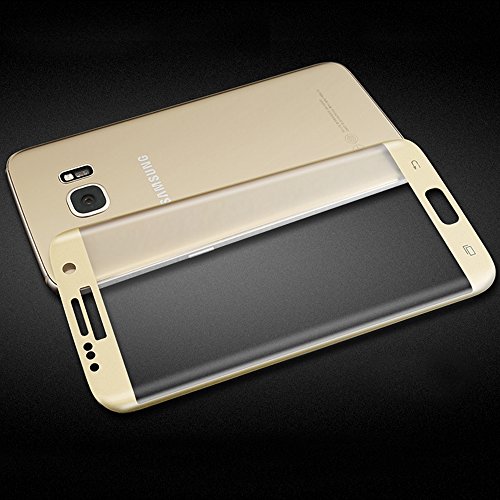 3D Full Coverage Screen Protector Galaxy S7 Edge Schutzfolie Mture Displayschutz Schutzglas für Galaxy S7 Edge 3D Touch kompatible Transparent Panzerglas Ultra Klar Film Stressfreie, Blasenfreie Installation, Anti-Fingerabdruck mit Härtegrad 9H Tempered Glass Hartglas LCD Displayschutzfolie für Samsung Galaxy S7 Edge (HD Clear) – Gold-1 Pack - 8