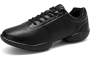 Padgene Scarpe Jazz Donna Scarpe da Ginnastica Lacci Cuscino Traspirante Signore Suole Divise Scarpe da Danza a Camminare Sportive