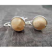 Ohrringe Noble - Edelstein Sonnenstein - versilbert