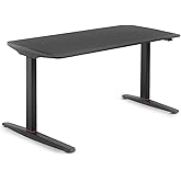 U-DO Sit&Stand Y&uuml;kseklik Ayarlı Standart Kontrol Panelli &Ccedil;alışma Masası - HDF Toz Boya, Siyah