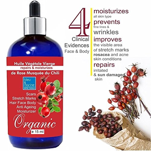 Aceite de Rosa Mosqueta Rejuvenecedor ECOLÓGICO 15 ml? Reduce las líneas finas y arrugas ? Aceite Puro prensado en frío