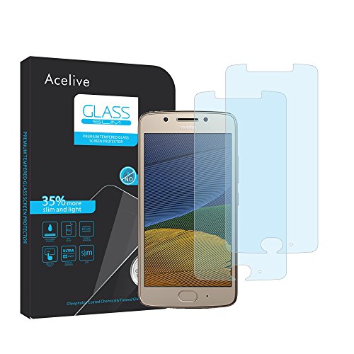 Moto G5 Panzerglas, Acelive 2 Stück Gehärtetem Glas Panzerfolie Schutzfolie Displayschutzfolie Folie für Moto G5