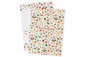‎IDEENVERLAG HAMBURG 12x "Blumenwiesen" Einladungskarten zum Kindergeburtstag / Frühlingsparty Einladungskarten Frühlings Kindergeburtstag Einladung Kindergeburtstag Frühling Einladung Kindergeburtstag Junge Einladungen
