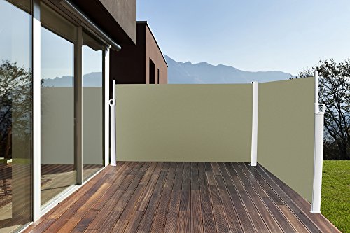 Preisvergleich Produktbild Seitenmarkise doppelt Sichtschutz Markise Seitenrollo Sonnenschutz 160 x 600 cm