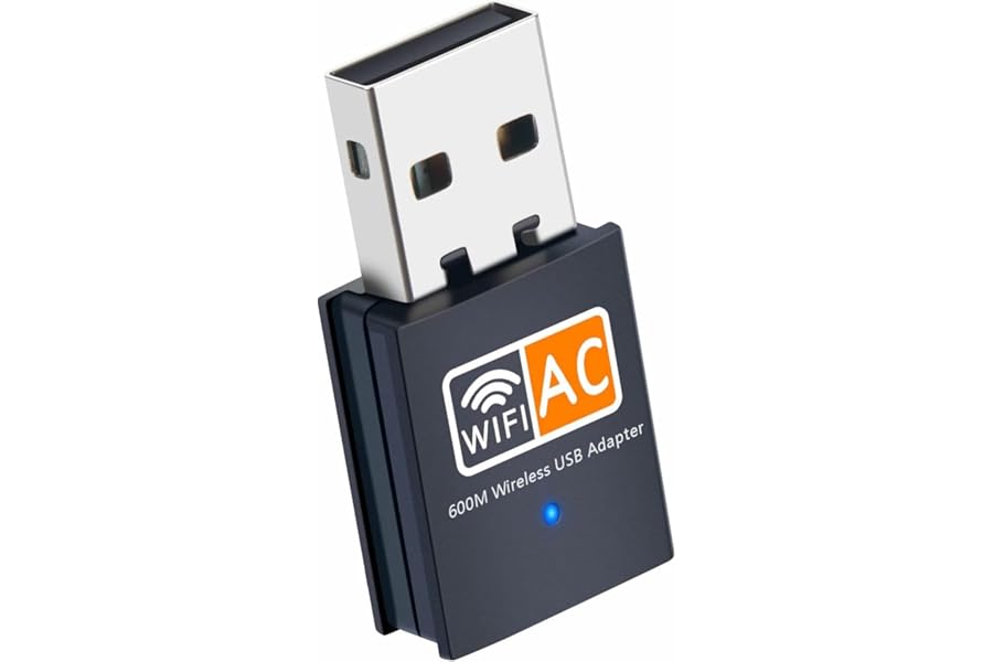 Wifi Dongle, AC600 802.11AC Dual Band 2.4Ghz And 5GHz Mini Wireless Network USB Wifi Adapter for PC Desktop Laptop, Support Windows 11/10/8/7/Vista/XP, Mac Os X 10.9-10.15