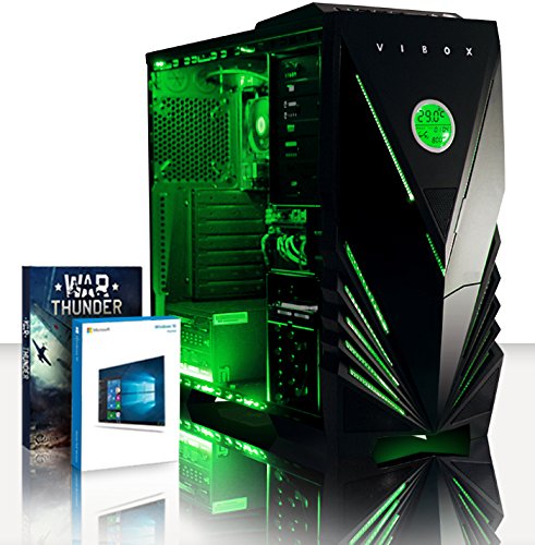 Vibox VBX-PC-5383 Ultra 11XLW Gaming Desktop-PC (AMD A Series A8-7600, 32GB RAM, 2TB HDD, AMD Radeon R7, Win 10 Home) grün