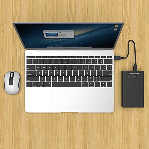 Externes RAID HDD Festplatten Gehäuse – GLOTRENDS 25R USB 3.0 2 Bay RAID Enclosure for 2.5 inch SATA HDD/SSD with Micro-B USB 3.0 Interface ABS Plastic Case Black - 9