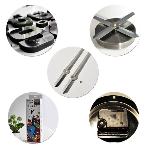 YESURPRISE wanduhr Riesige Spiegel Wanduhr Vinyl DIY Ø 130cm Große XXL Design Uhr #5 - 4