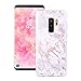 Produktbild Yokata Samsung Galaxy S9 plus Hülle Silikon Marmor Motiv Weich Handyhülle Schutzhülle TPU Schale Bumper Ultra Slim Dünn Premium One Piece Kratzfest Schutz für Samsung Galaxy S9 plus - Grau + Rosa