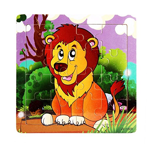 Tonsee Hölzerne Kids 16 Stück Jigsaw Spielzeug Bildungund lernen puzzles Spielzeug Löwe