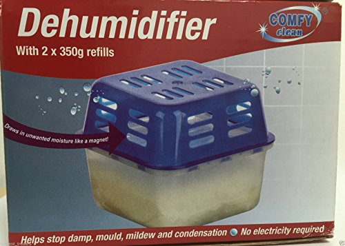 Dehumidifier with 2X 350g Refills - Helps stop damp, mould, mildew and condensation