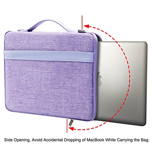 MOSISO Polyester Gewebe Beweglicher Multifunktions Laptop Hülsen Schulter Beutel mit Zurück Handy Strap für 13-13.3 Zoll MacBook Pro, MacBook Air, Notebook Computer, Lila - 2