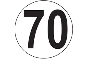 AMBIANCE STICKER Naklejka Makaron Ograniczenie Prędkości Autokary Ciężar - Ciężkie Tarcze Ograniczenie Prędkości Ciężarówka 70 KM/H Klej - 20 cm Średnica