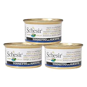 Heads Up For Tails Schesir Wet Cat Food Tuna with Whitebaits (85 gm) - Pack of 3