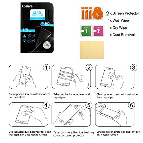 Samsung S6 Schutzfolie, Acelive 2 Stück Gehärtetem Glas Panzerglas Displayschutzfolie Folie für Samsung Galaxy S6 (Bewusst Kleiner Als Das Display, Da Dieses Gewölbt Ist) - 2