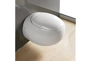 RUE DU BAIN WC Suspendu Oeuf, 59x41 cm, Blanc, avec Abattant, Ove