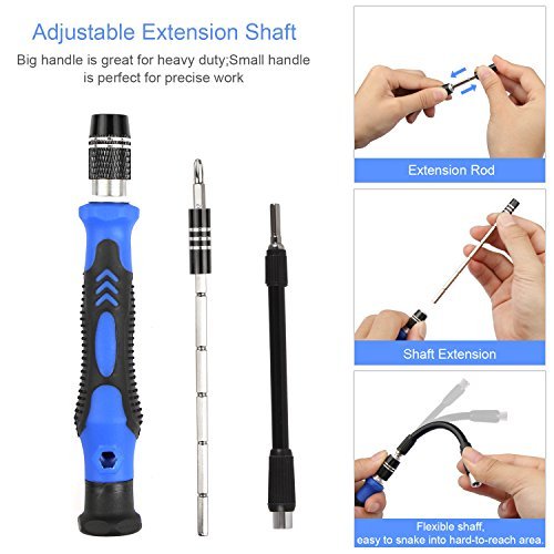 VOXON 60 in 1 Set di Cacciaviti Magnetici, Kit Cacciavite Magnetico di precisione con 56 Punte, Kit di Strumenti Riparazione Elettronica per iPhone, tablet iPad, MacBook, PC, Smartphone e Altri Dispositivi