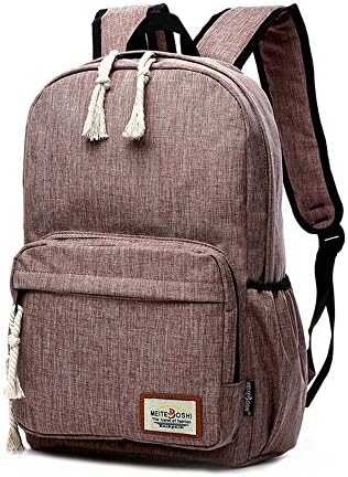 R7070 LapTop BackPack 15.6inch Casual Unisex Waterproof Oxford School Backpack Women Backpack men (khaki)