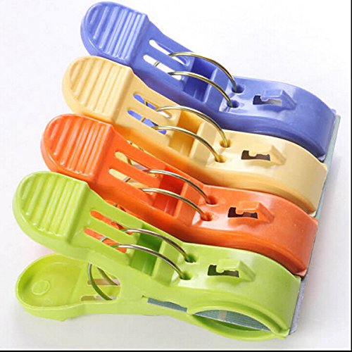 OUNONA 4 Stück Große Wäscheklammern Kunststoff Clips Quilt Clips für tägliche Wäsche,Strandtuch, Badetuch - 4