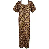 Indiatrendzs Women Cotton Nighty Summer Maxi Nightgowns (Chest 46)