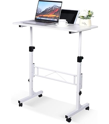KLSMYHOKI Portable Standing Desk Adjustable Height, Small Computer