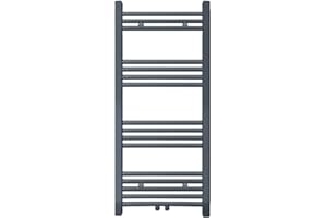 S SIENOC radiatore bagno 500 x 1000 mm Nero centrale attacco radiatore scaldasalviette asciugatore