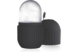 DAZZLUXE 1 rodillo de hielo, cara de hielo, bandeja de hielo facial con brazo de hielo, tratamiento facial, masajeador facial, cuidado del contorno de hielo, reduce la hinchazón (negro)