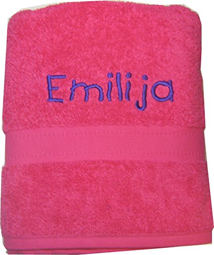 Personalised Swim Towel Hot Pink - Please Tick The Gift Message Option During Checkout & Write Your Personalisation Instructions in The Text Box