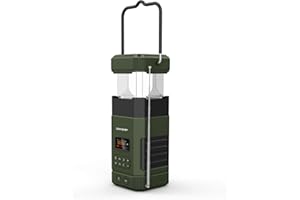 Libovgogo Wiederaufladbare LED Campinglampe, 3 Lichtmodi, IP65 wasserdichter Bluetooth Lautsprecher, 5000mah AM UKW Kurbelradio mit Handyladefunktion Solar, Taschenlampe, Stroboskoplicht, SOS Alarm