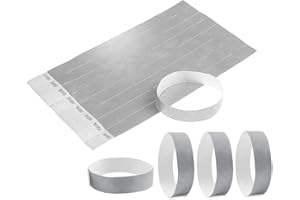 IBOO 100 pulseras Tyvek 19 mm – Pulseras de papel para seguridad y eventos – Resistente al agua – Ligeras y resistentes al agua (Gris)