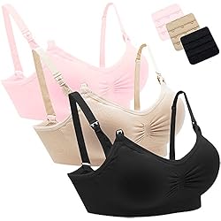 Soutien-Gorge de maternité sans Couture pour Femmes allaitant avec rallonges de Soutien-Gorge inclues (Lot de 2 / Lot de 3)