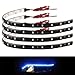 Produktbild Zimo® 20x30cm 15 LED Lichterkette Strips Leiste Streifen Lichtband Beleuchtung Auto Motorrad KFZ 12V wasserdicht blau