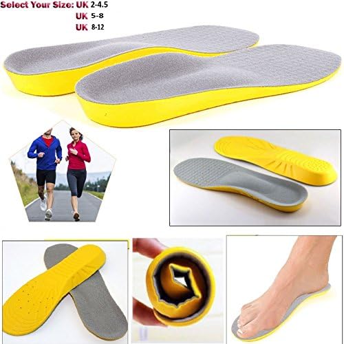 Unisex Men Women Breathable Shoes Orthotic Arch Support Orthopaedic Memory Foam Shoe Pads Trainer Foot Feet Comfor Hheel Insoles (Large)