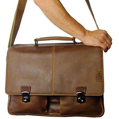 BARON of MALTZAHN Laptoptasche Aktentasche Lehrertasche RUBENS aus braunem Leder   Lederpflege