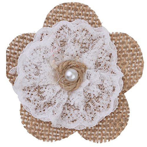 Hessischen Sackleinen Hochzeit Dekor Spitze Blumen by LUOEM - 2