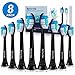 Produktbild 8er Aufsätze für Philips Sonicare Zahnbürstenaufsatz DiamondClean, Schwarz. für Sonicare ersatzbürsten and diamond clean aufsteckbürsten.Dieser Produkt hat Patent,durch EU Recht geschützt hat
