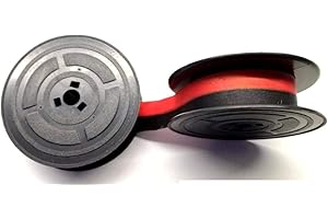 AGENDEPOINT.IT Taśma do maszyny do pisania z materiału z podwójnym uzwojeniem czarny/czerwony do OLIVETTI, Hantares, Valentine, Lepton, Irlandii i wielu innych