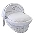 Clair de Lune Silver Lining White Wicker Basket (White)