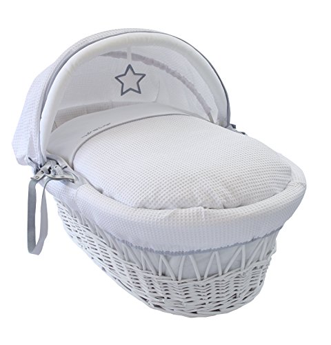 Clair de Lune Silver Lining White Wicker Basket (White)